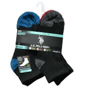 Wholesale - 6pk MEN QTR CUSHION CREW SOCKS BLK STYLES SIZE 6-12 C/P 48, UPC: 662239071451